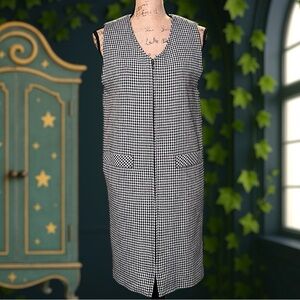 Sag Harbor Black & White Houndstooth Dress Size 4P